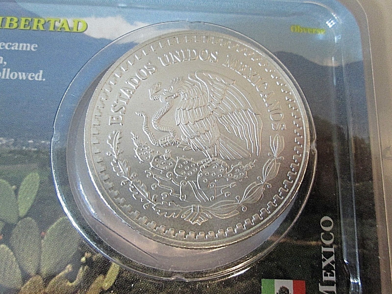 1993 1 oz Mexican Libertad .999 Fine Silver Littleton Coin Company Showpak