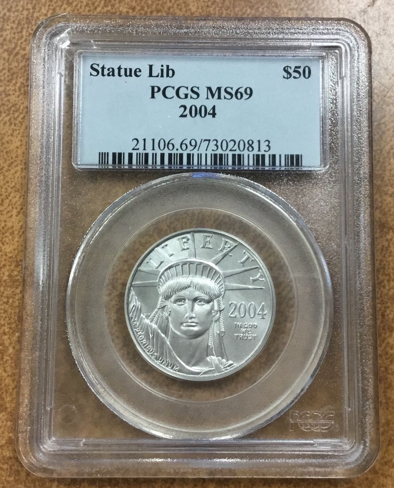 {BJSTAMPS} 2004  1/2 oz  $50 Platinum American Eagle MS69 PCGS Blue Label