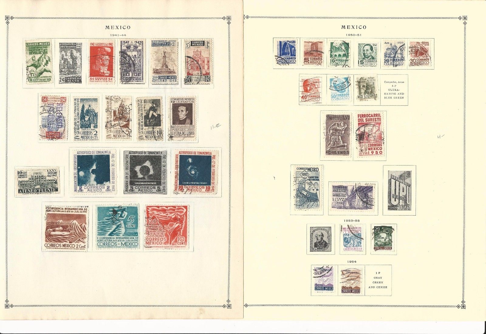 Mexico Collection 1950-1963 on 16 Scott International Pages