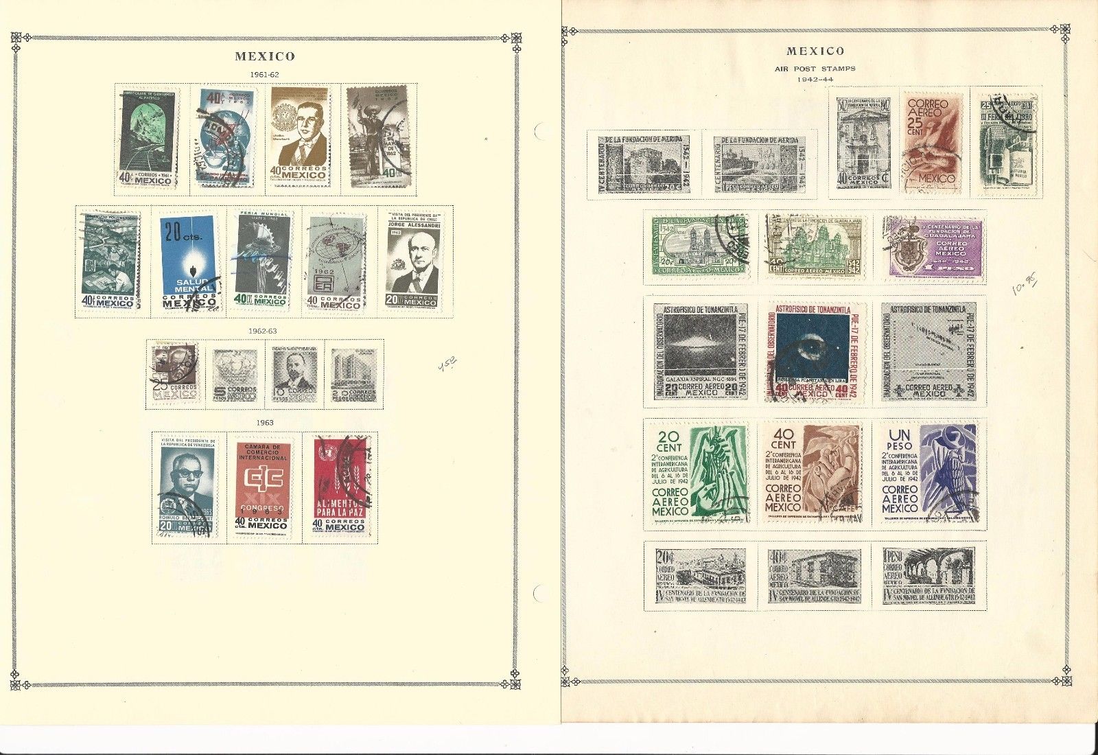 Mexico Collection 1950-1963 on 16 Scott International Pages