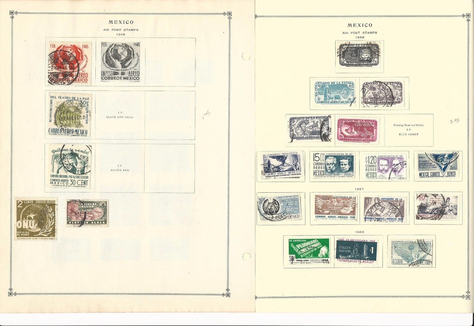 Mexico Collection 1950-1963 on 16 Scott International Pages