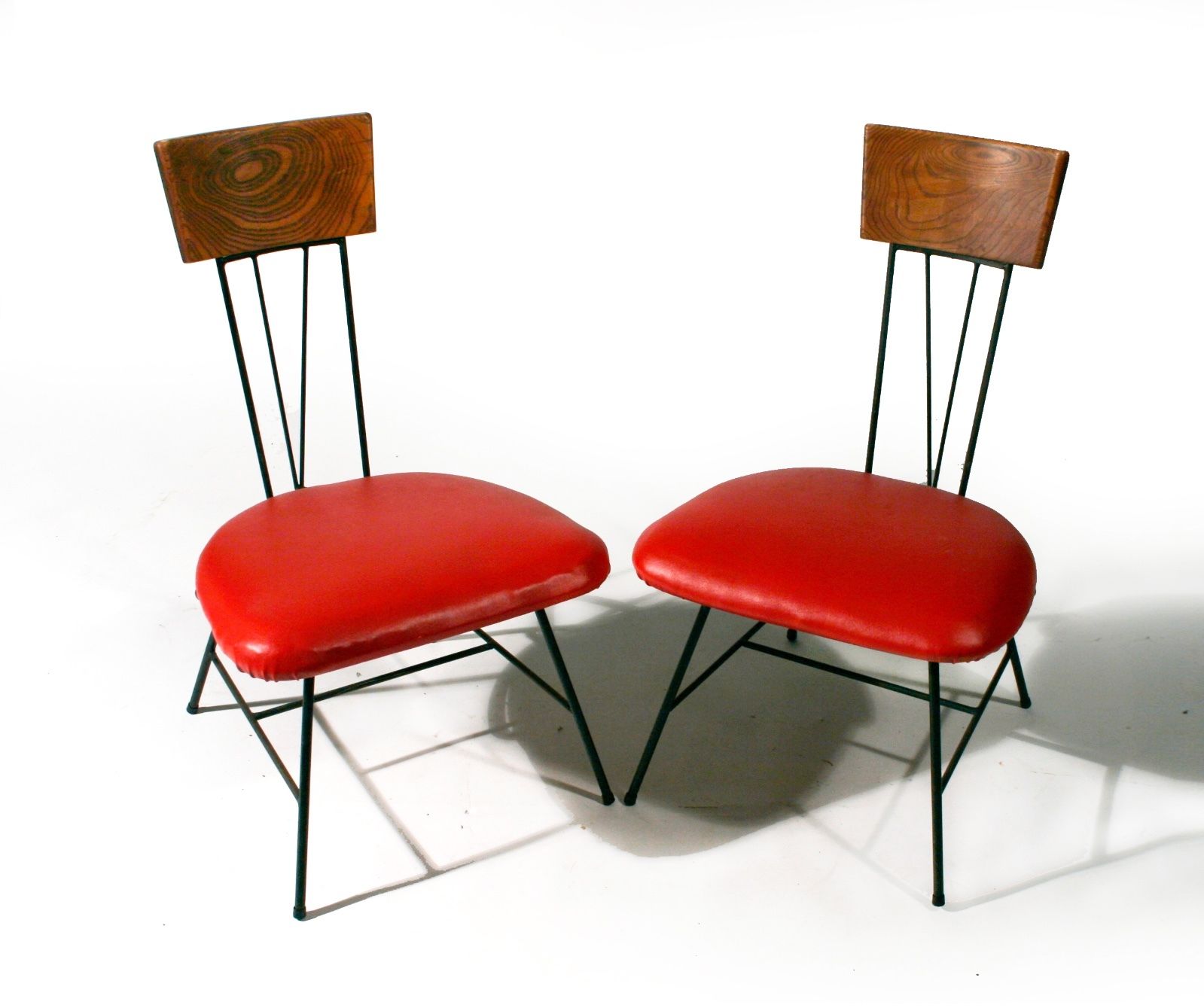 PAIR MID CENTURY MODERN RICHARD MCCARTHY IRON SELRITE CHAIRS