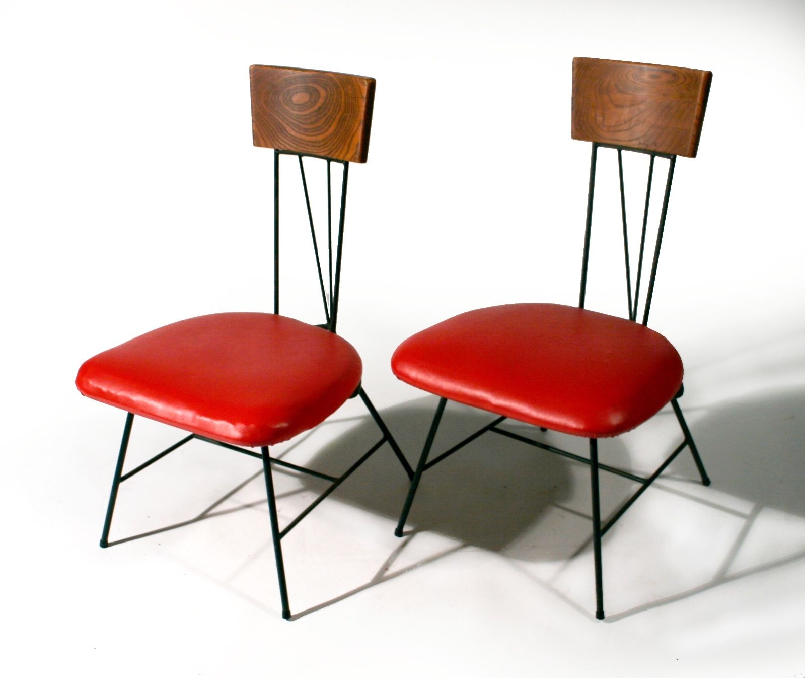 PAIR MID CENTURY MODERN RICHARD MCCARTHY IRON SELRITE CHAIRS