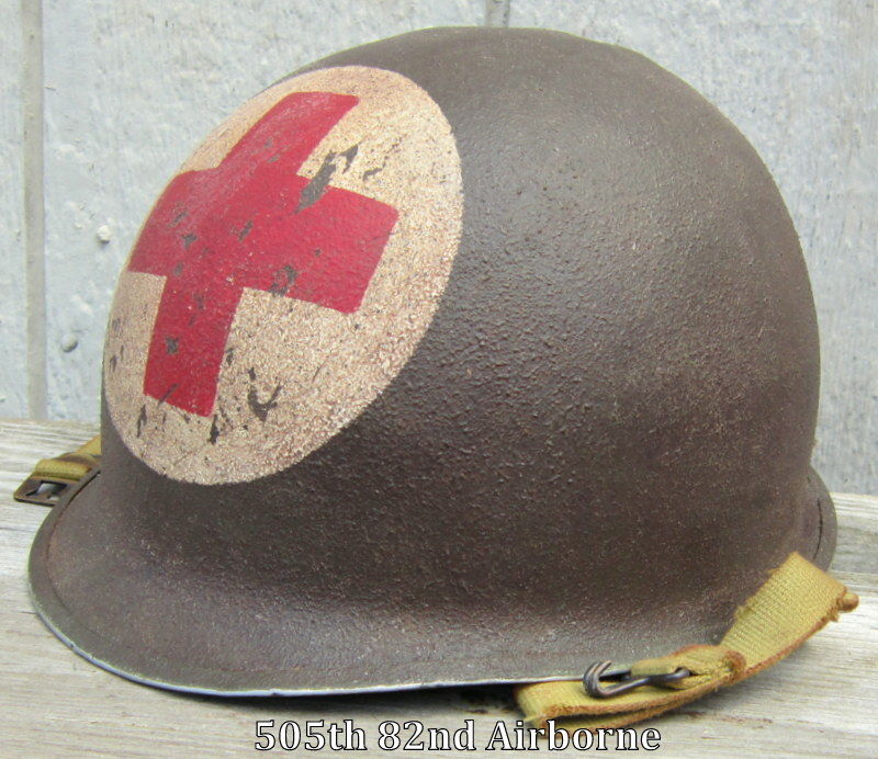 WWII M-1 Helmet US Army Medic 2-Panel