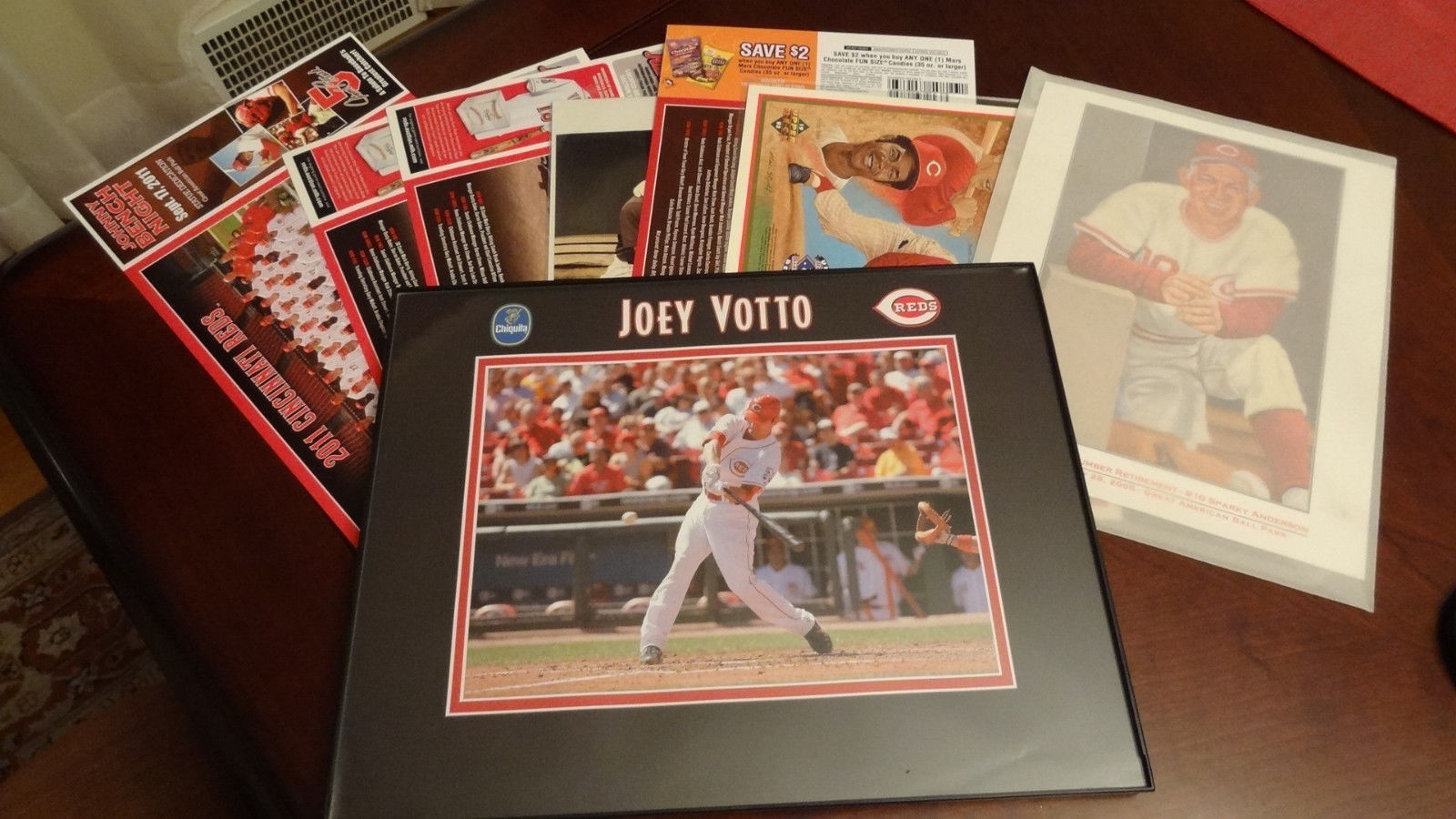 CINCINNATI REDS 9 Photo Print LOT - Joey Votto - Pete Rose - Sparky Anderson