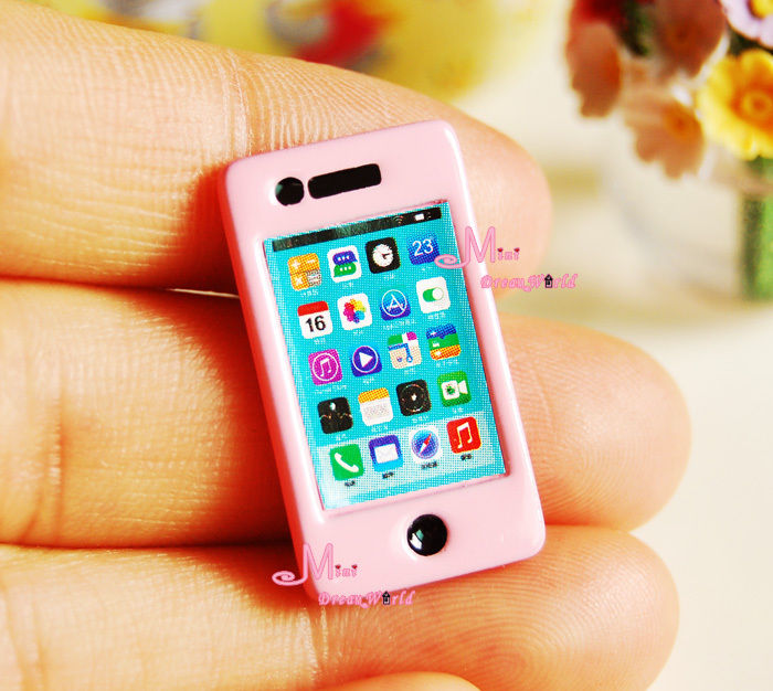 1/6 Scale dollhouse miniature Barbie Dolls PINK Mobile Phone Cellphone Model