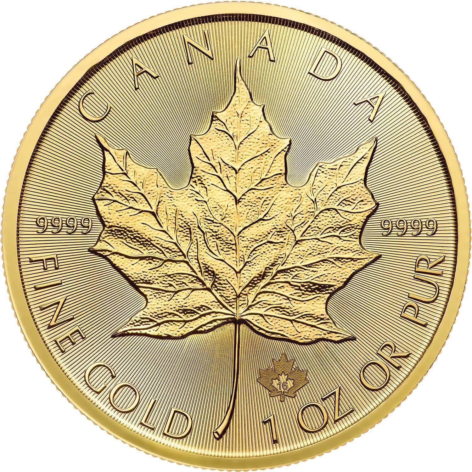 1 oz Canadian Gold Maple Leaf Coin (Dates Vary, BU)