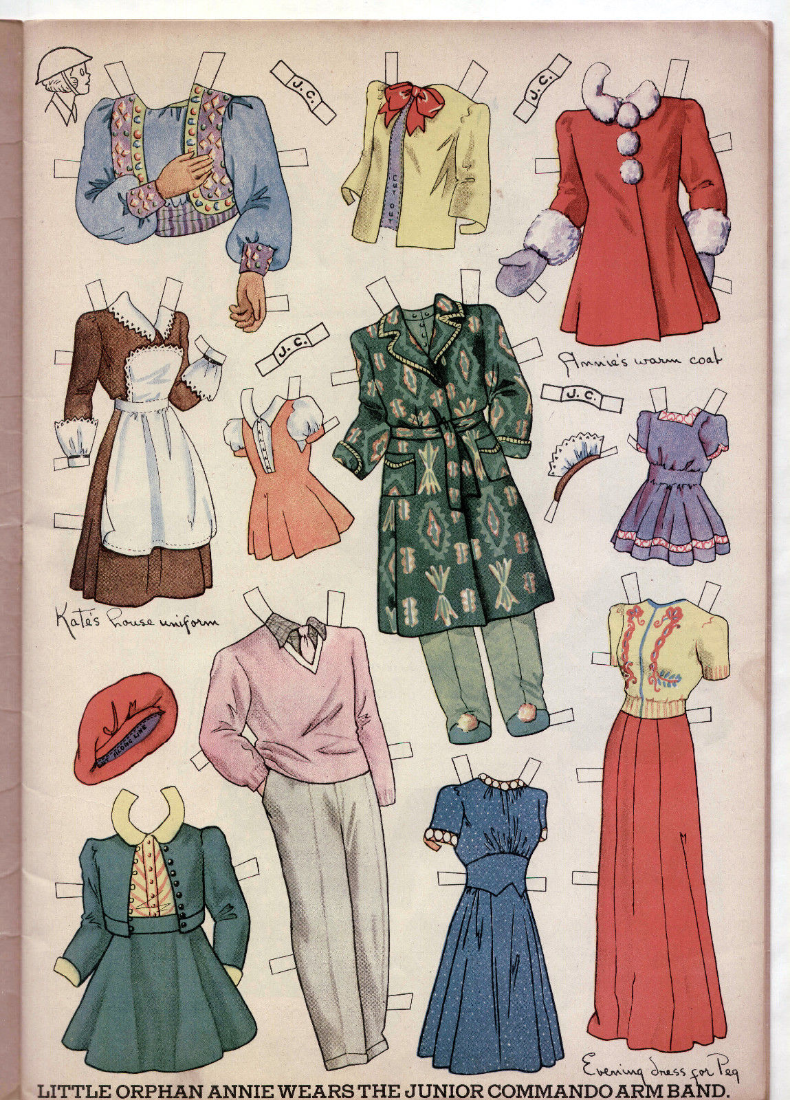 Vintage Saalfield #2436 LITTLE ORPHAN ANNIE paper dolls 1947 MOSTLY UNCUT!