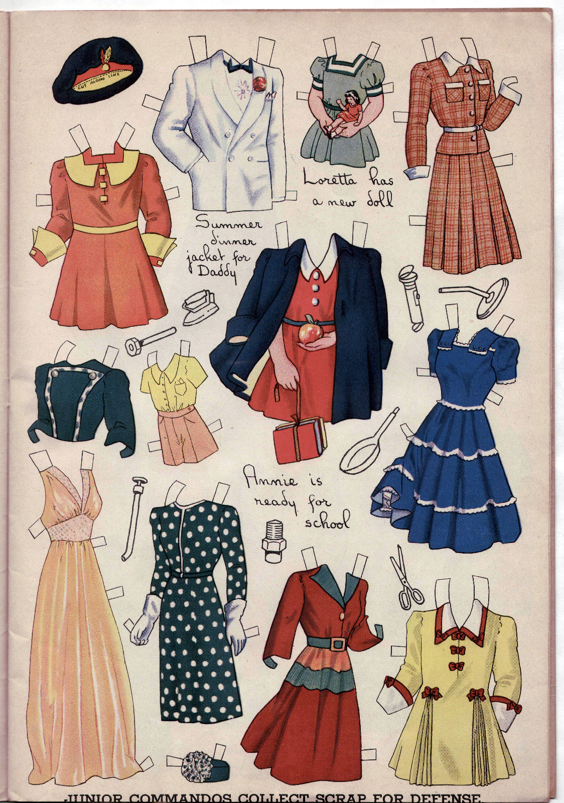 Vintage Saalfield #2436 LITTLE ORPHAN ANNIE paper dolls 1947 MOSTLY UNCUT!