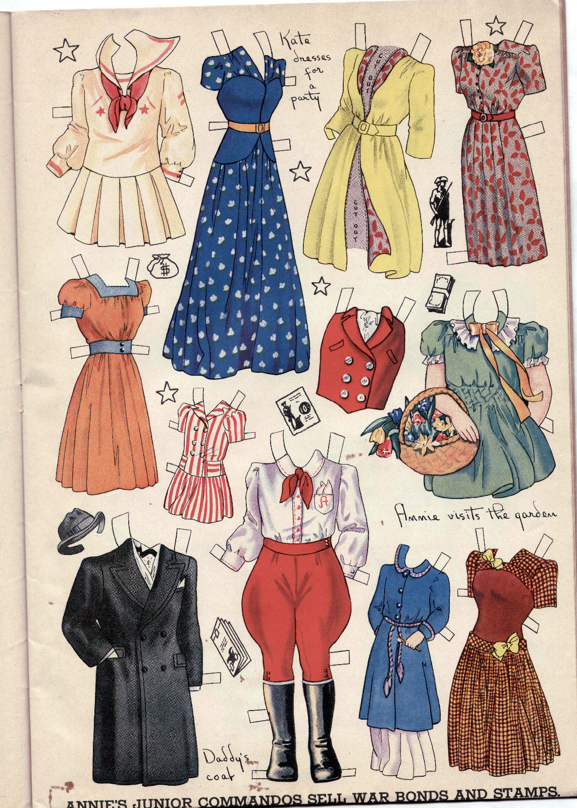 Vintage Saalfield #2436 LITTLE ORPHAN ANNIE paper dolls 1947 MOSTLY UNCUT!