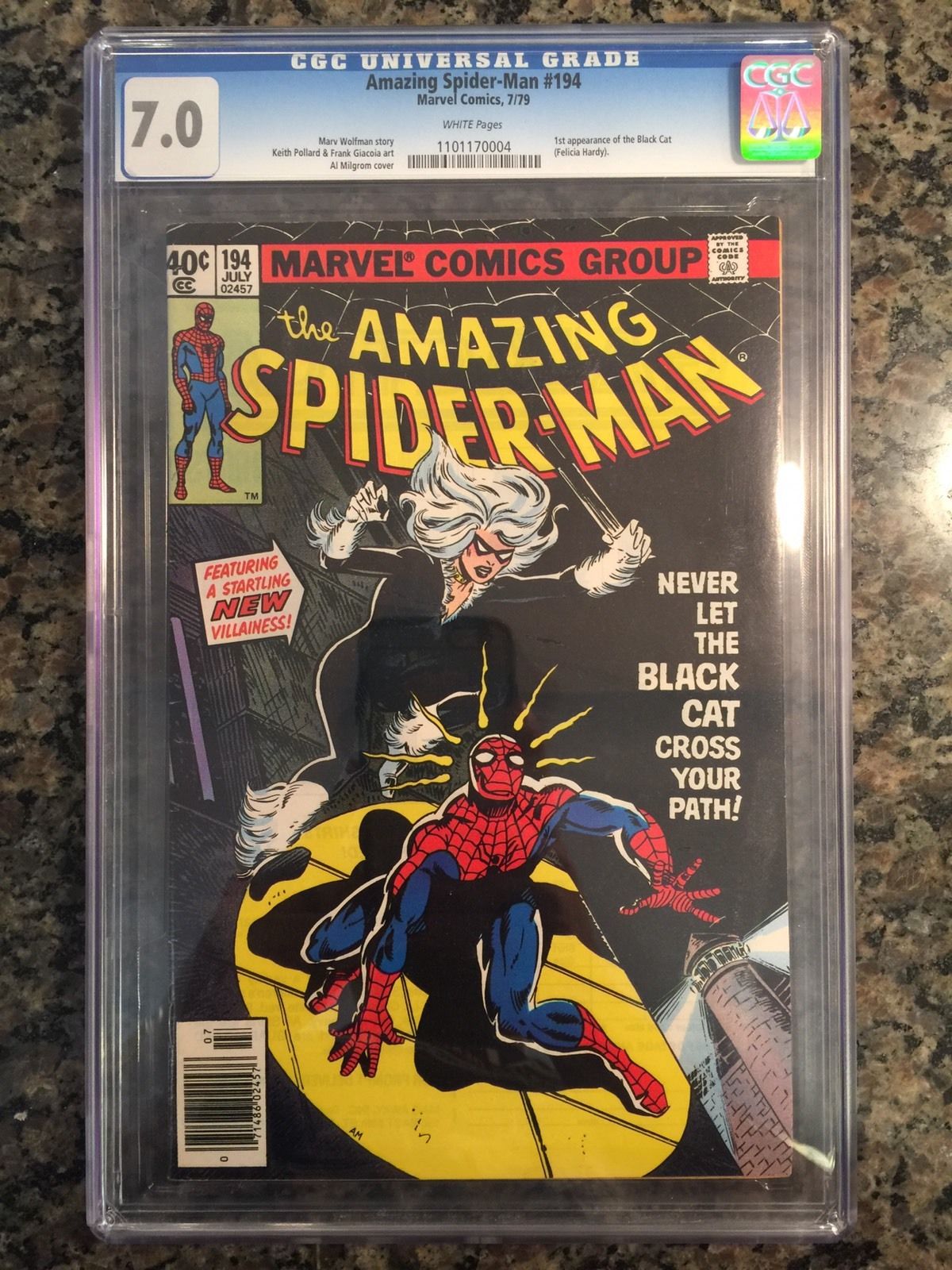 Amazing Spider-Man #194 (Marvel, 1979) Graded CGC 7.0 FN/VF 1st Black Cat App.