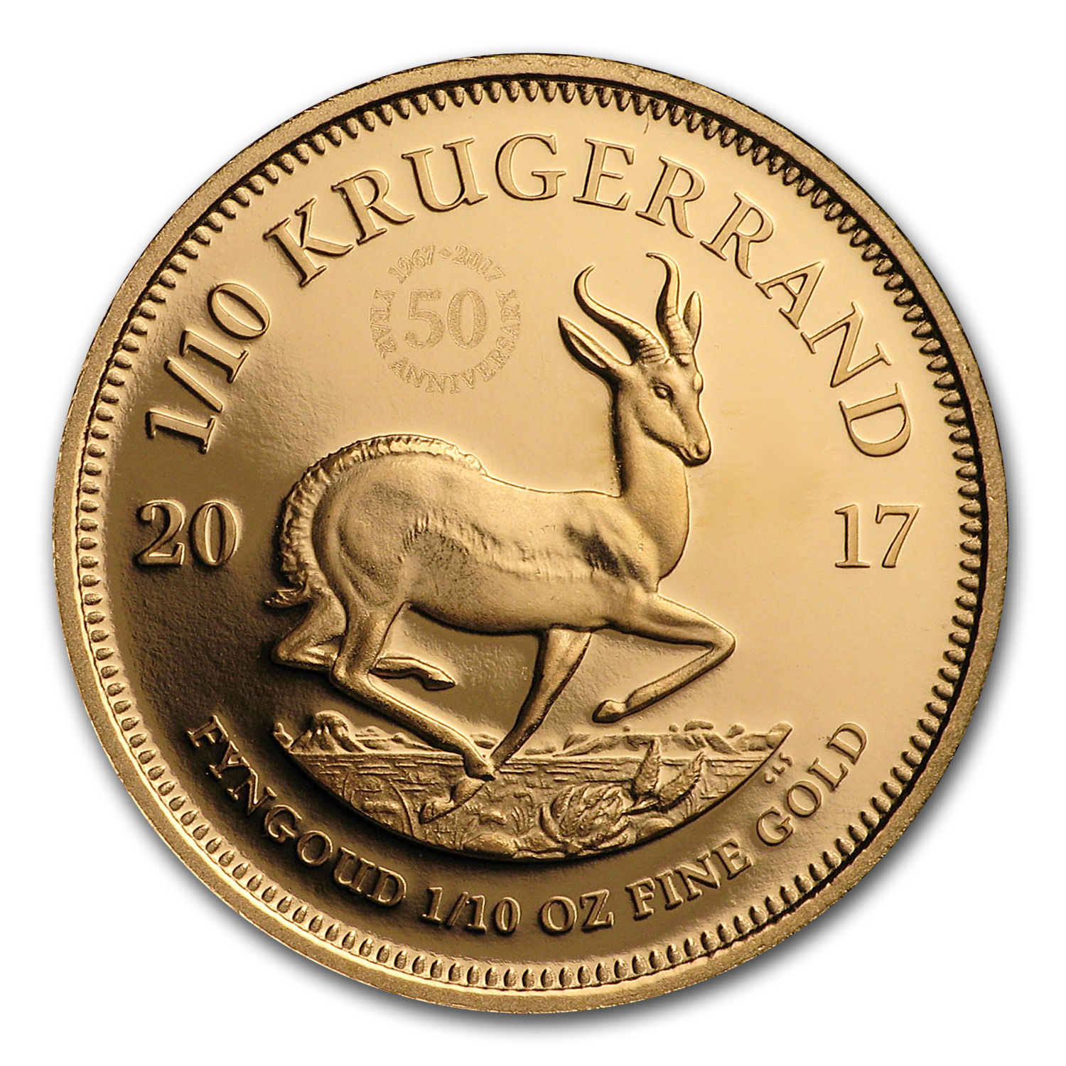 2017 South Africa 1/10 oz Proof Gold Krugerrand - SKU #114873