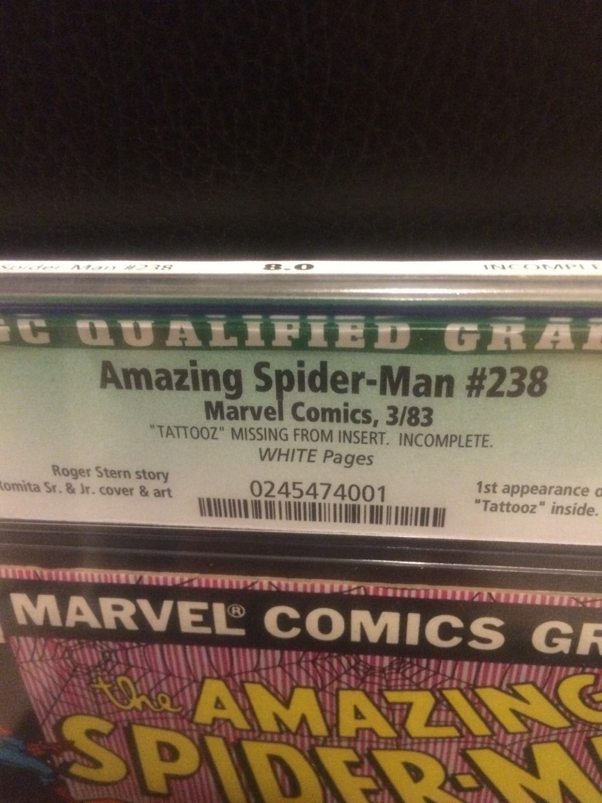 Amazing Spider-man 238 CGC 8.0 Qualified 1st Hobgoblin White pages