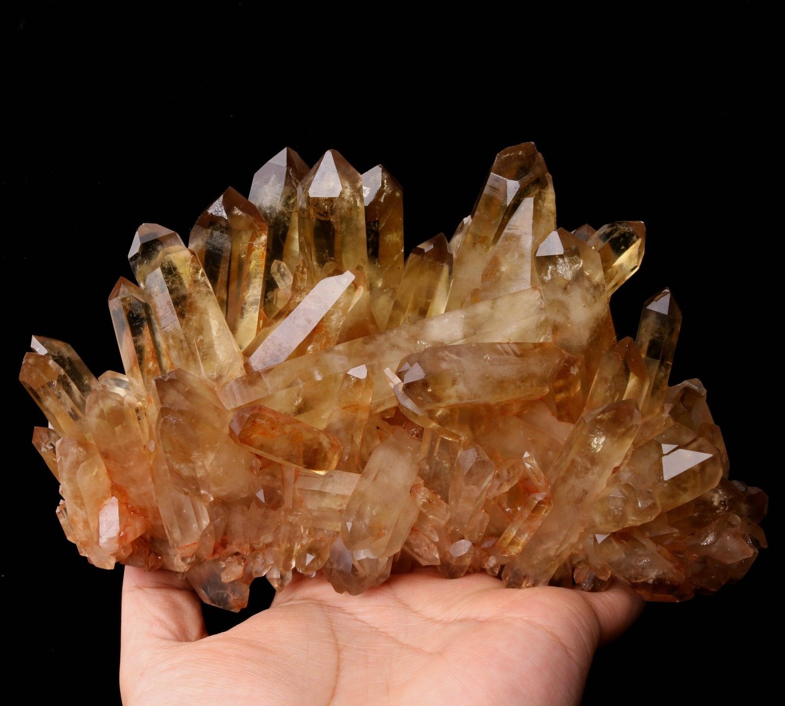 2.98lb Natural Clear Smoky Citrine Quartz Point Crystal Cluster Healing Mineral