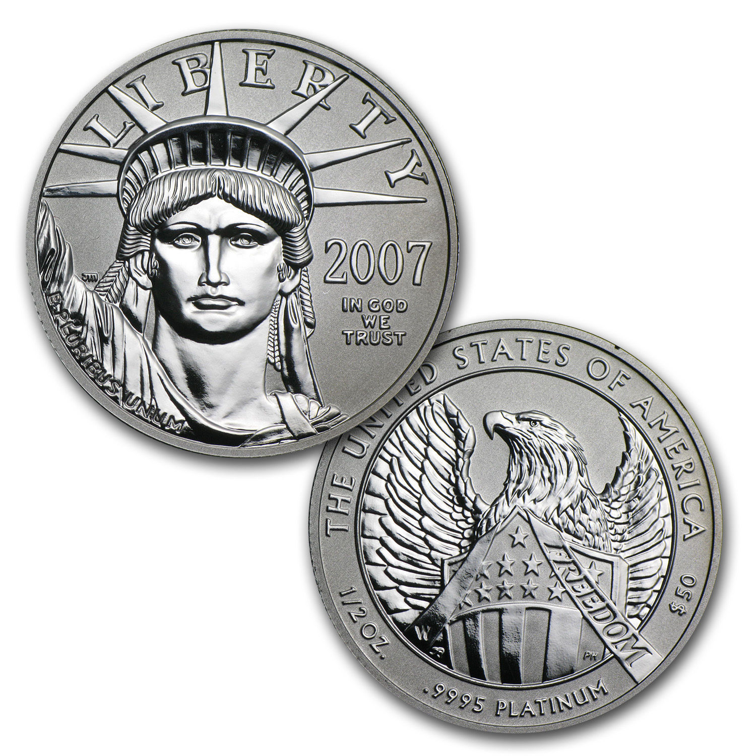 2007-W 2-Coin Proof Platinum Eagle Set (10th Anniv, Box & COA) - SKU #32963
