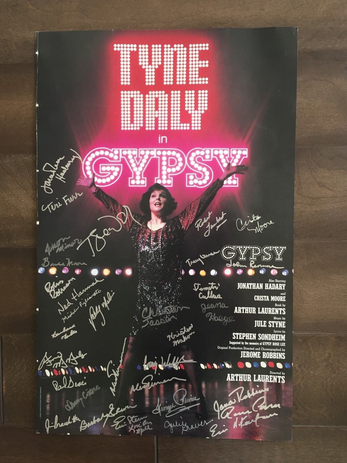 14" X 22" Cast Signed Poster of the show "Gypsy"-Tyne Daly