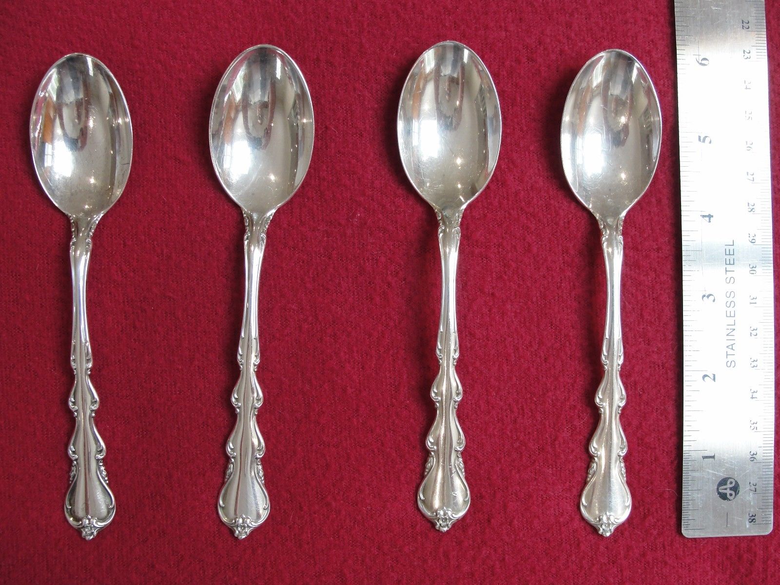 ANGELIQUE Set of 4 - 6" Long Spoons ~ International Sterling Silver, Post-1940