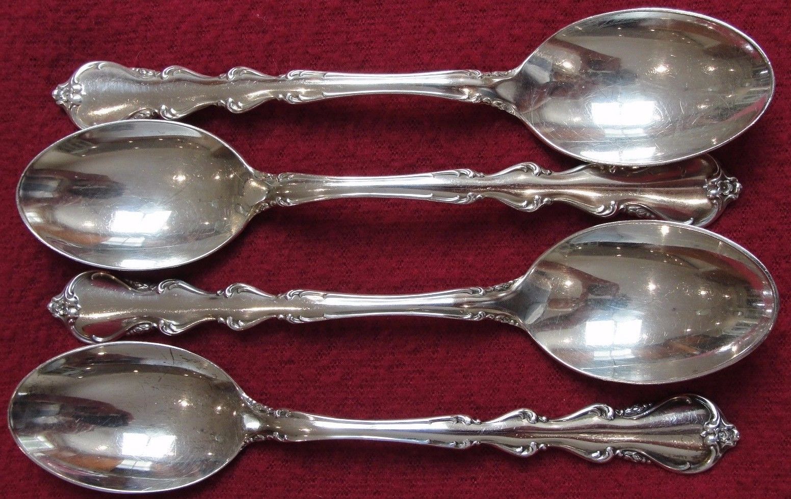 ANGELIQUE Set of 4 - 6" Long Spoons ~ International Sterling Silver, Post-1940