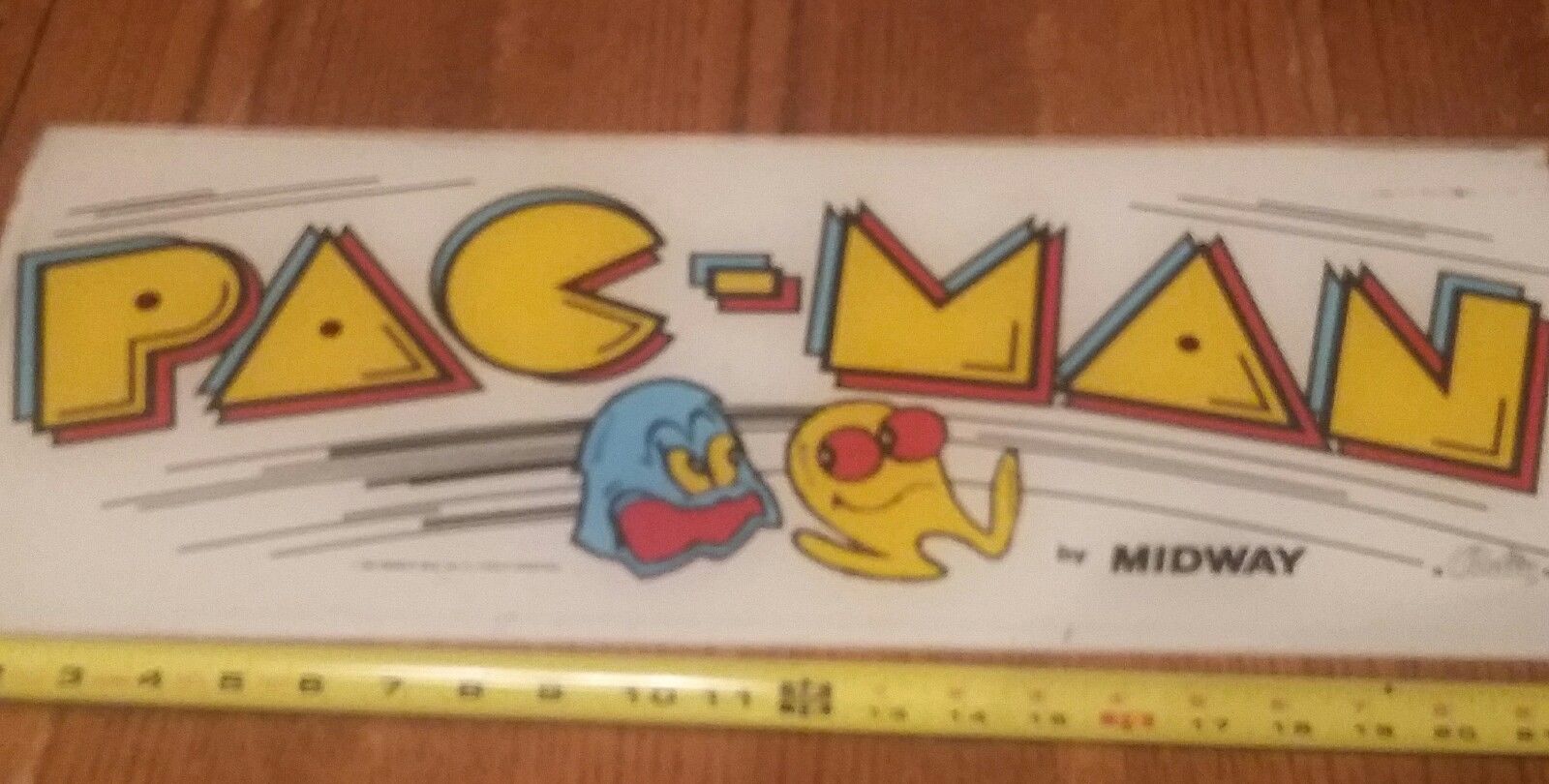 Vintage Nostalgia 1980 Pac-Man Arcade Game Sign Marquee Original 23"x 9"