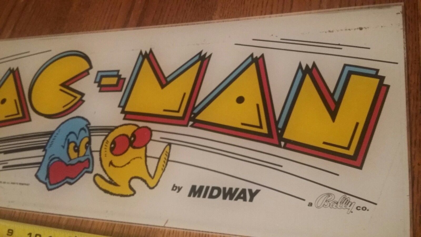 Vintage Nostalgia 1980 Pac-Man Arcade Game Sign Marquee Original 23"x 9"