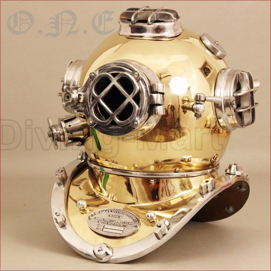 Antique brass Scuba Deep Diving Divers Helmet Mark V US Navy Vintage Style Decor