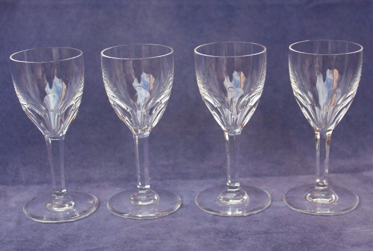 Baccarat Set of 4 Clear Crystal GENOVA Pattern 3⅝" Cordial Glasses