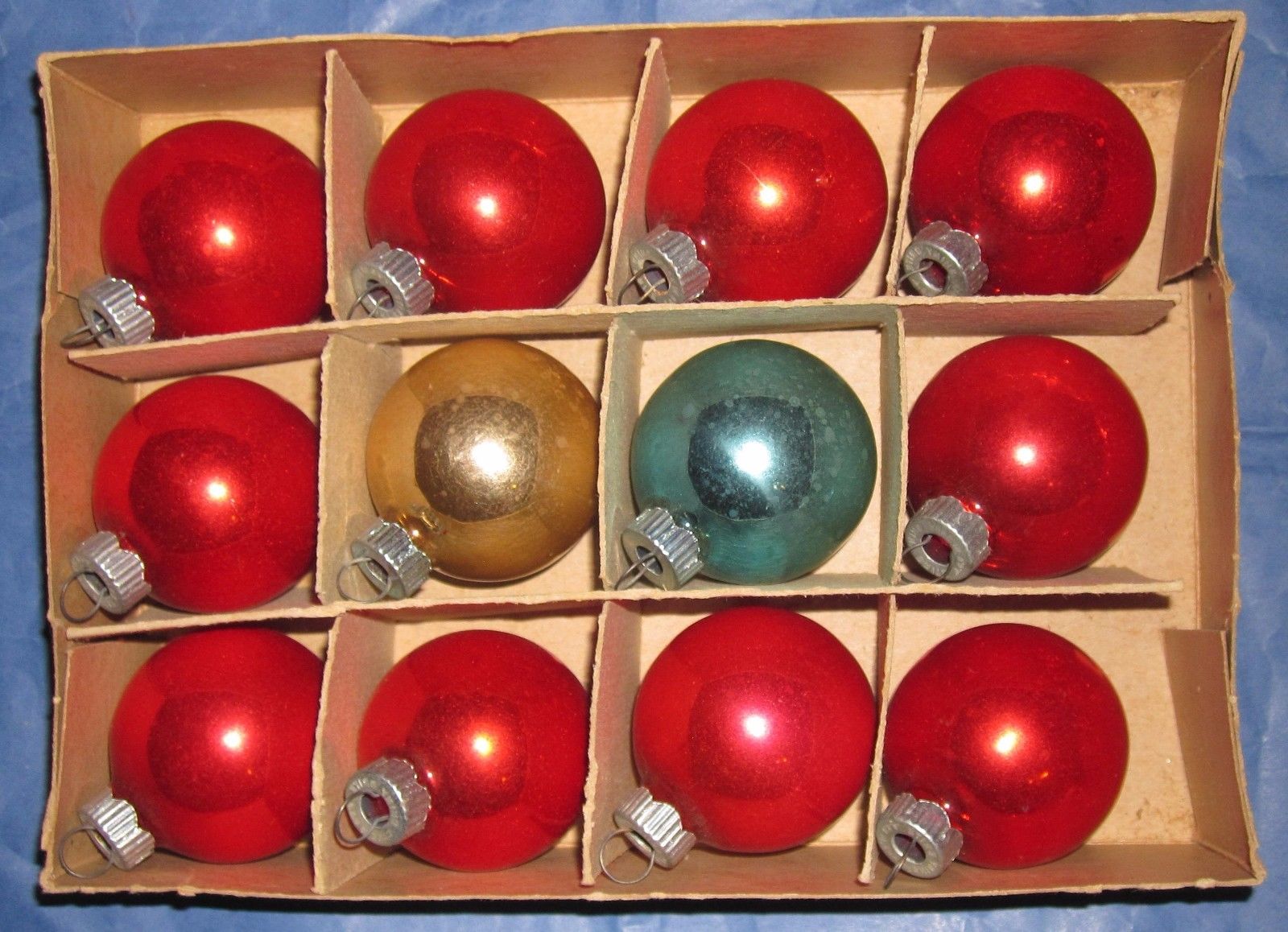 Vintage box of Shiny Brite Ornaments