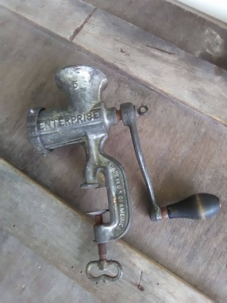 Vintage Antique ENTERPRISE 5 meat grinder Tinned 1930's USA