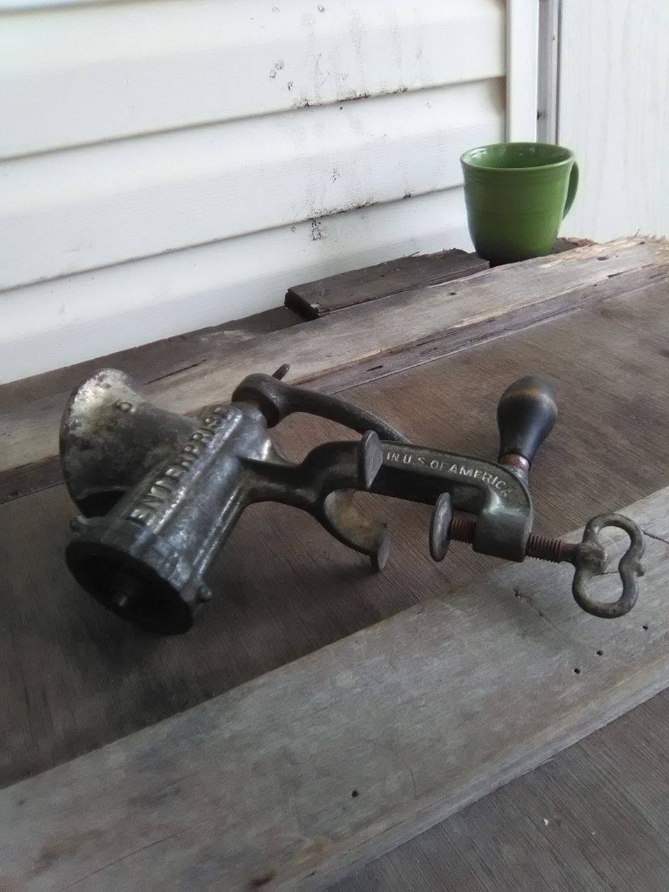 Vintage Antique ENTERPRISE 5 meat grinder Tinned 1930's USA