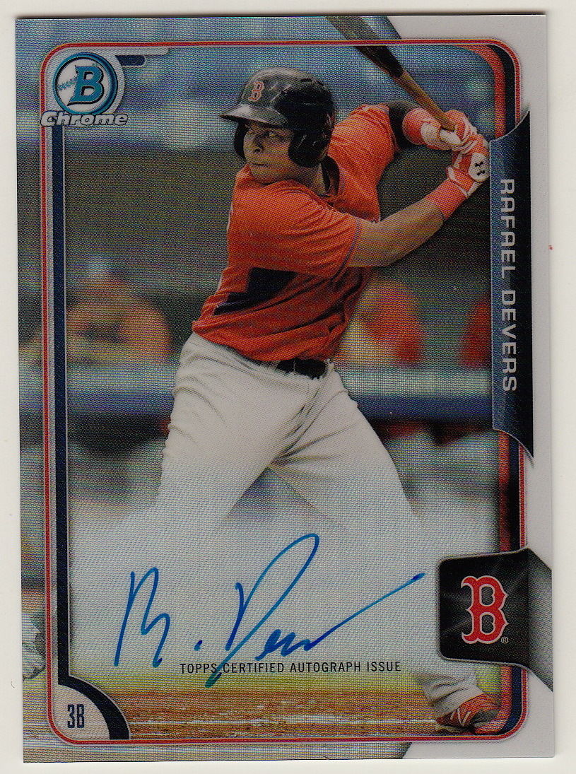 2015 Bowman Chrome Refractor Rafael Devers Auto Autograph Rookie Card /499 RC