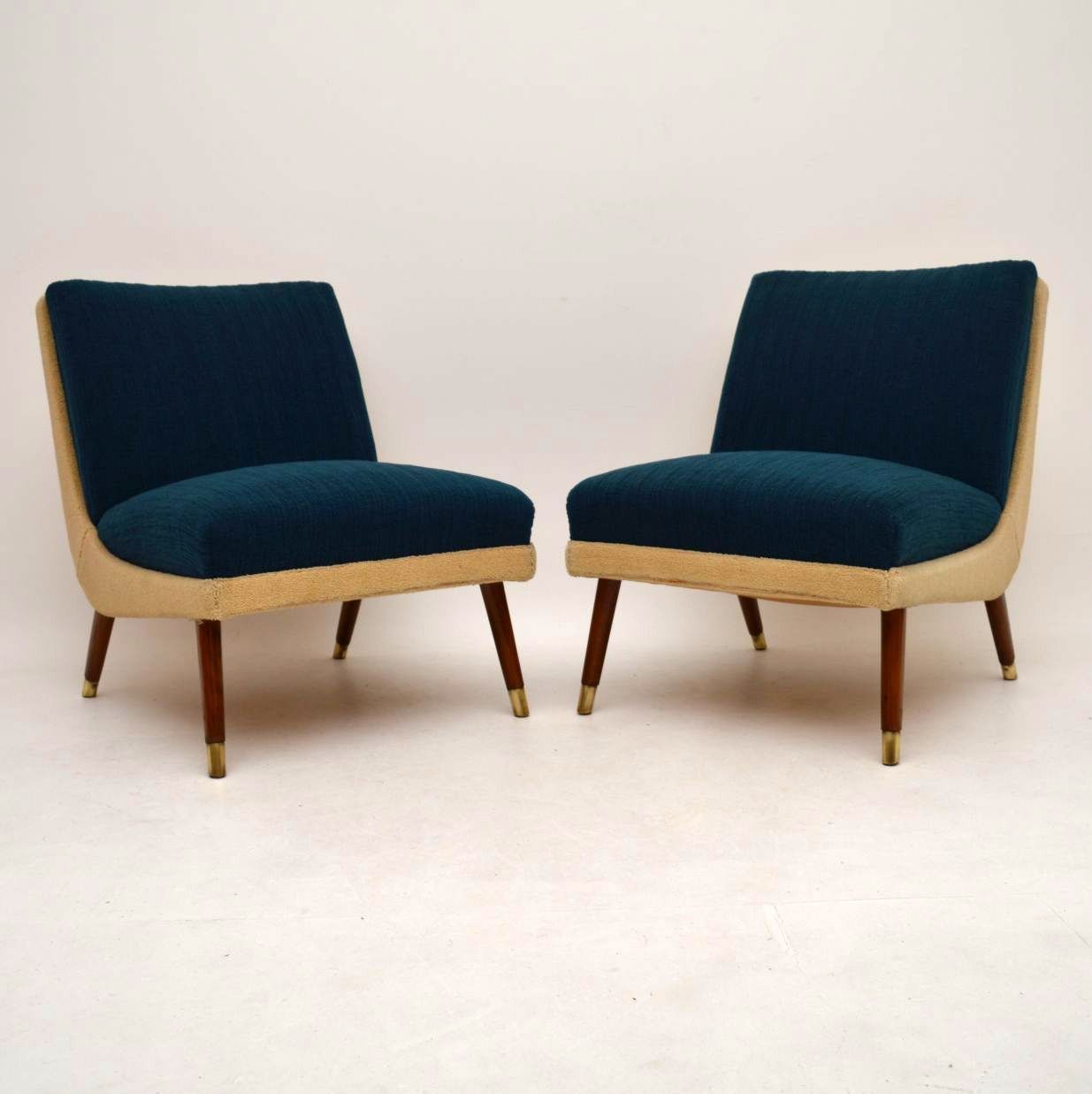 PAIR OF DANISH RETRO EASY CHAIRS VINTAGE 1950's