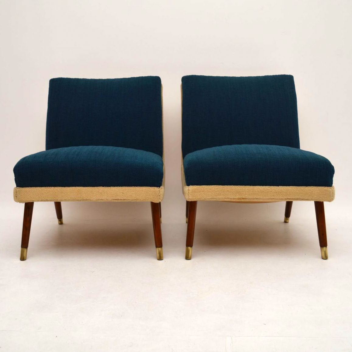 PAIR OF DANISH RETRO EASY CHAIRS VINTAGE 1950's