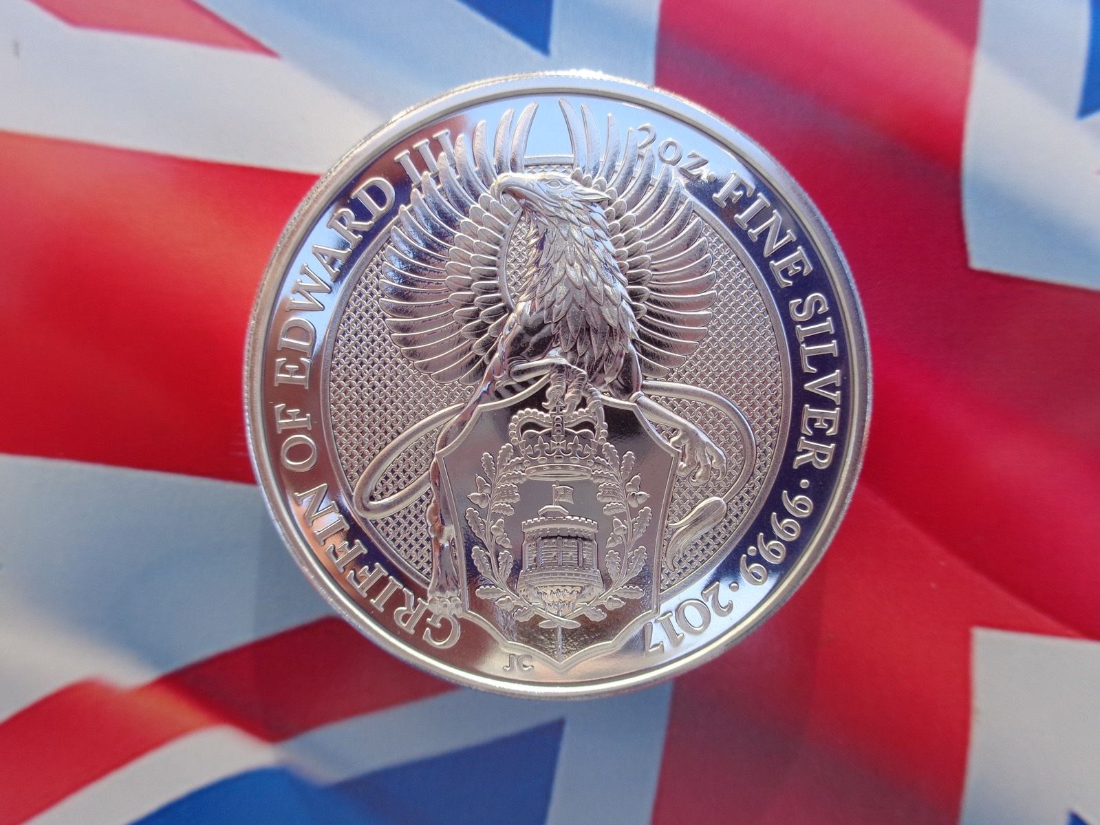 2017 Great Britain 2 oz. Queen's beast GRIFFIN coin .9999 ultra-fine silver