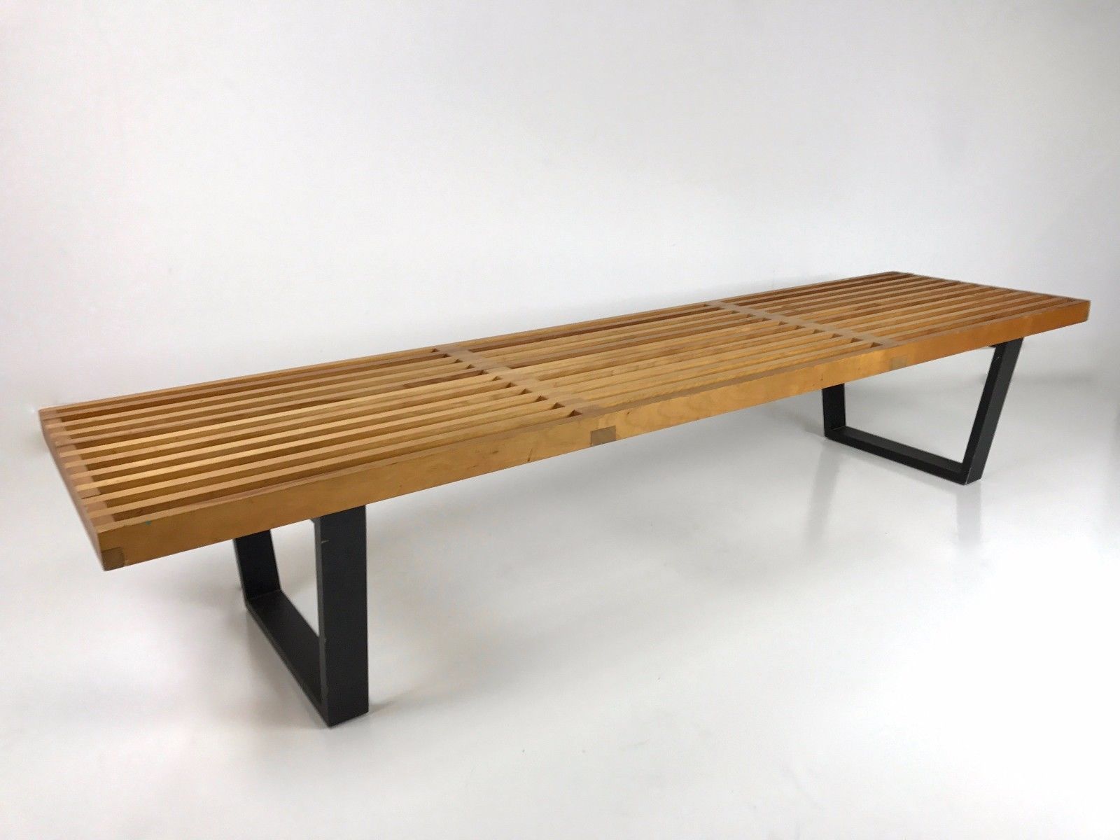 MID CENTURY MODERN VINTAGE GEORGE NELSON FOR HERMAN MILLER 72 INCH SLAT BENCH