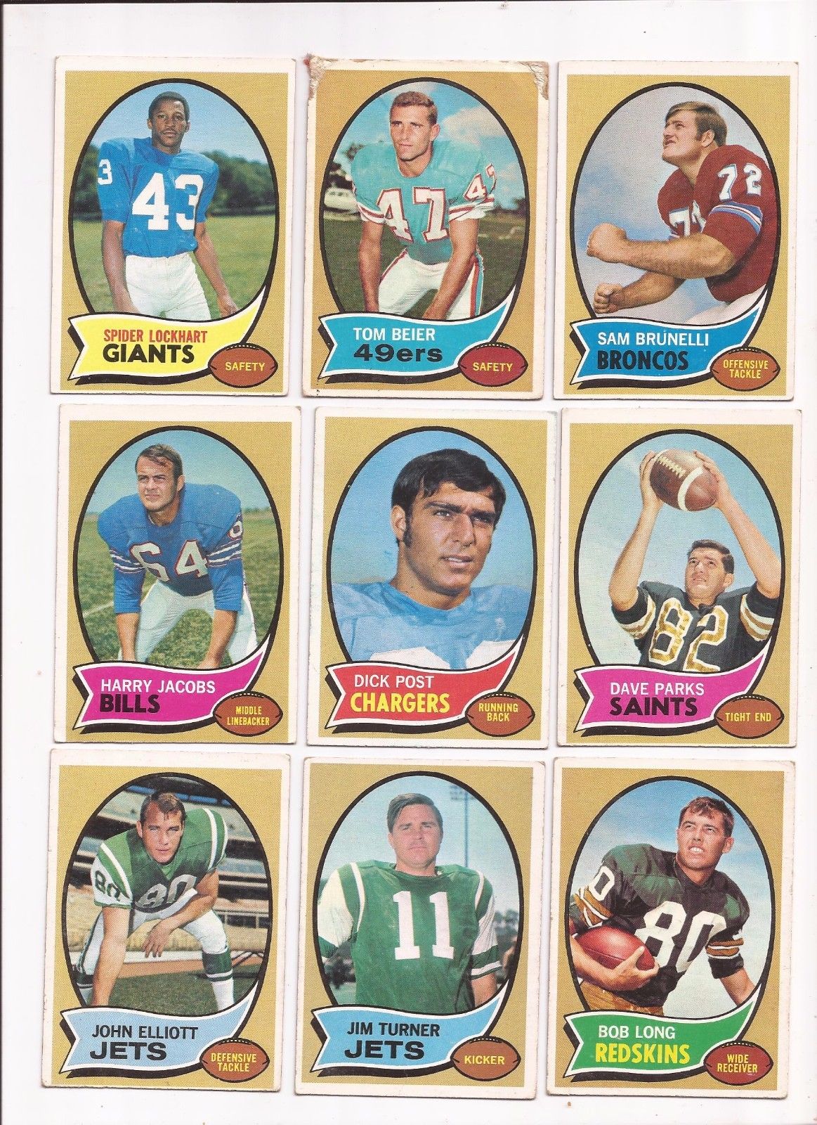 1970 TOPPS FOOTBALL --- 43 CARD LOT