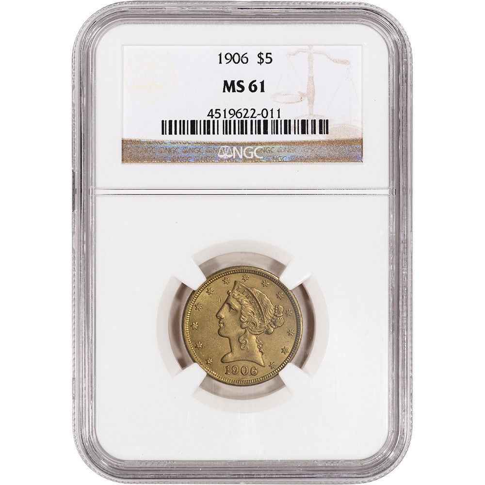 US Gold $5 Liberty Head Eagle - NGC MS61 - Random Date