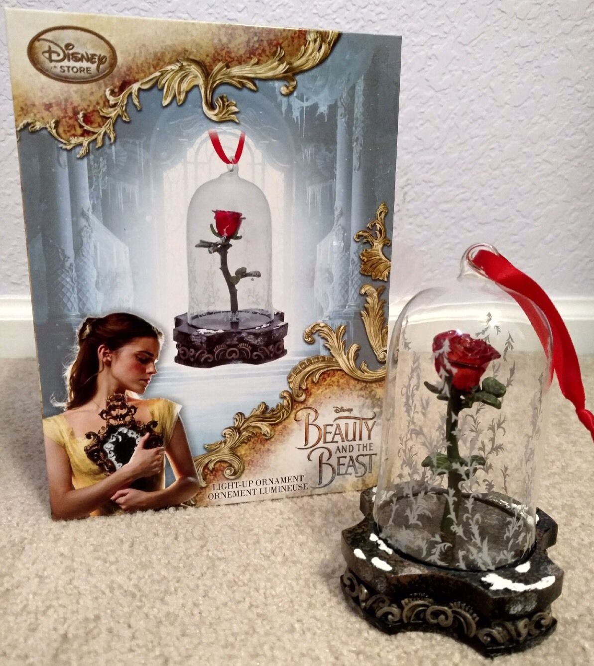 Light Up Rose Ornament Beauty And The Beast Disney Store 2017