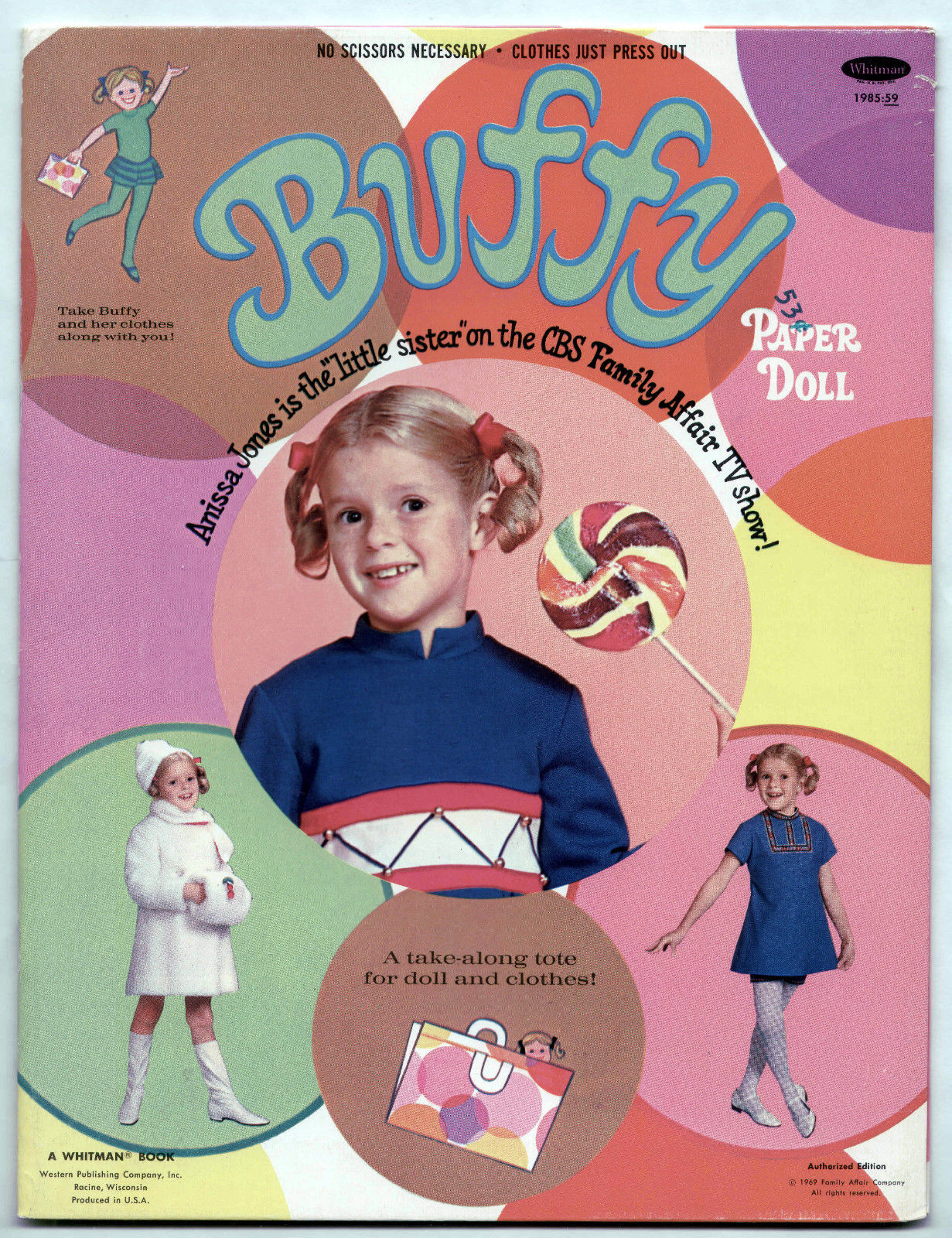 Vintage Whitman BUFFY paper dolls 1969 Mrs. Beasley/FAMILY AFFAIR TV SHOW uncut
