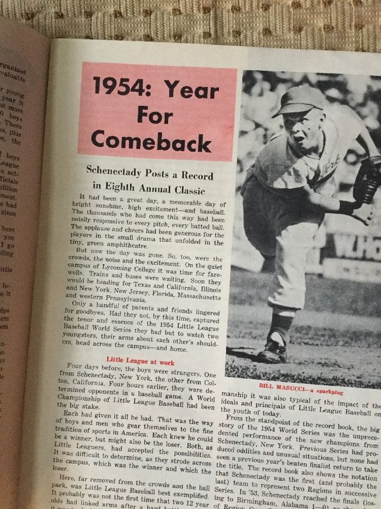 Vintage 1954 Little League Baseball World Series Program Magazine Schenectady NY