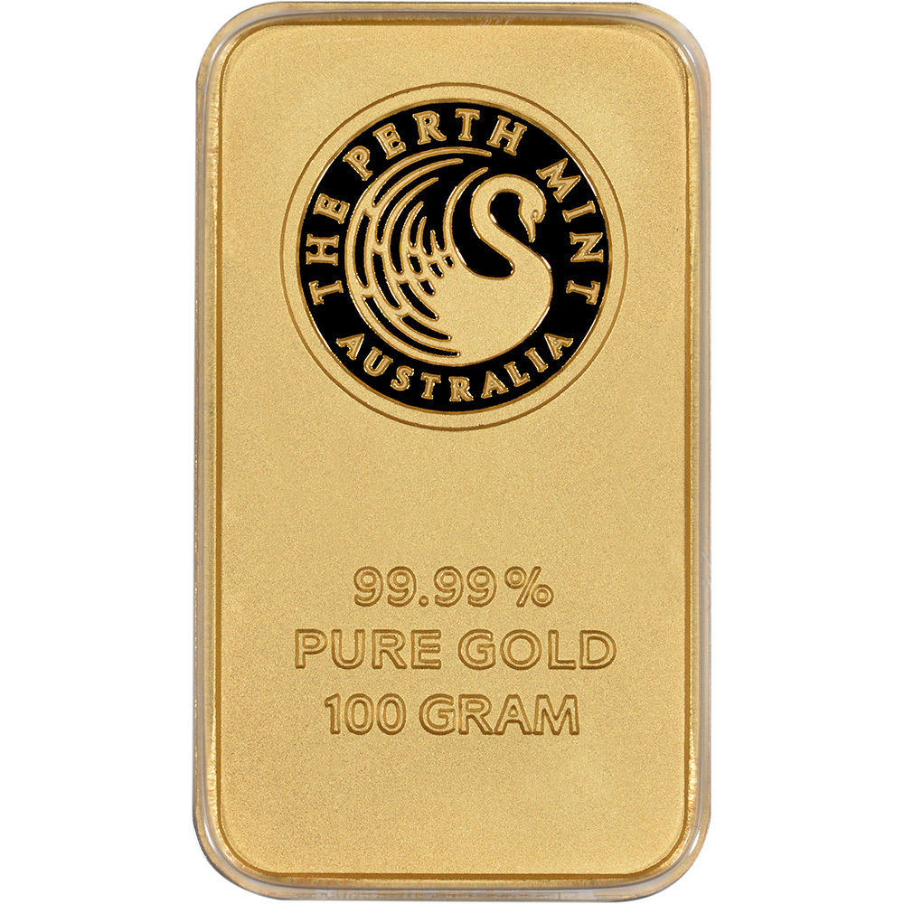 100 gram Gold Bar - Perth Mint - 99.99 Fine in Assay