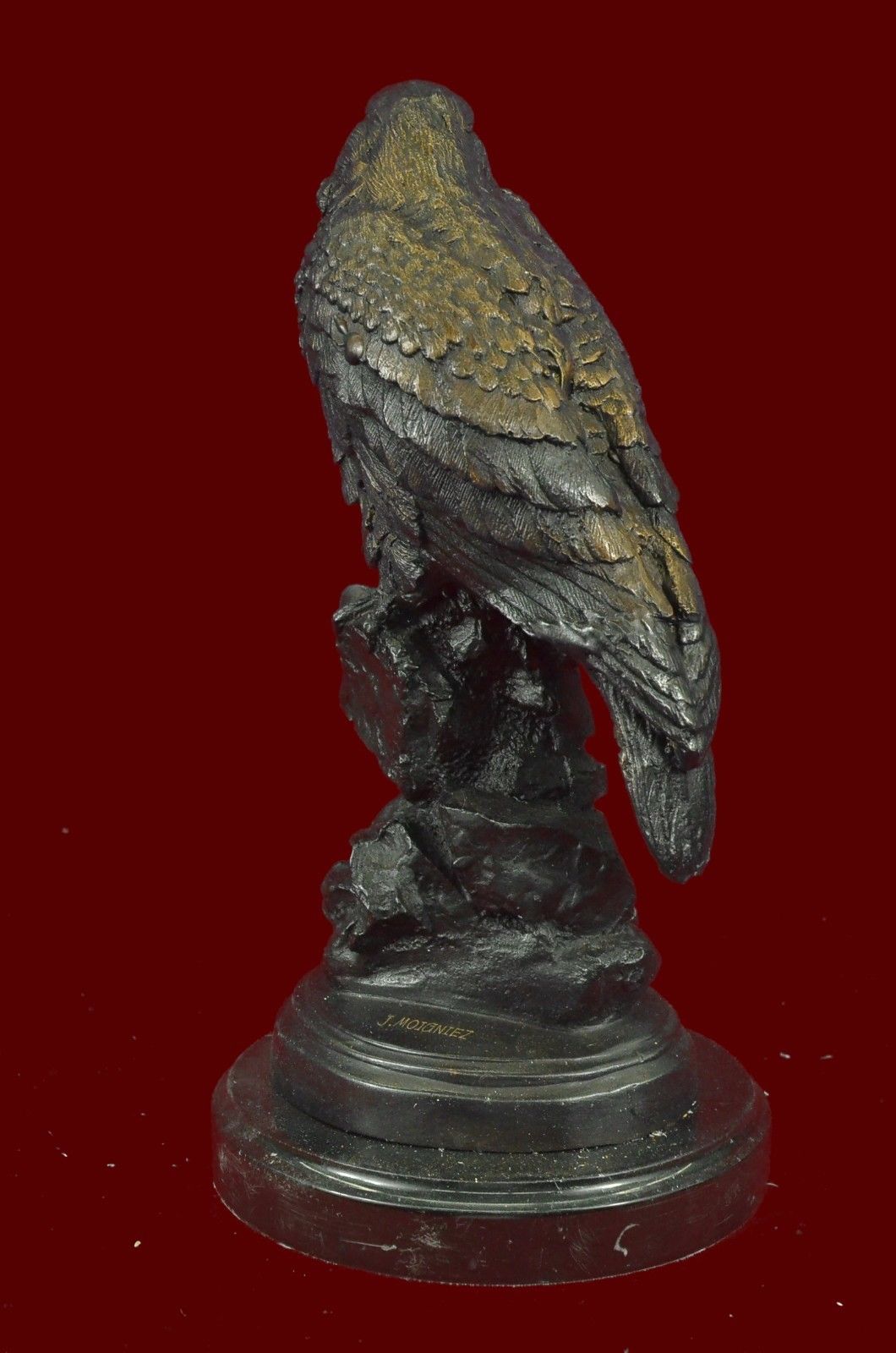 HAWK ON CLIFF LOST WAX BY MOIGNIEZ MARBLE BASE FIGURINE Bronze Sculpture Statue