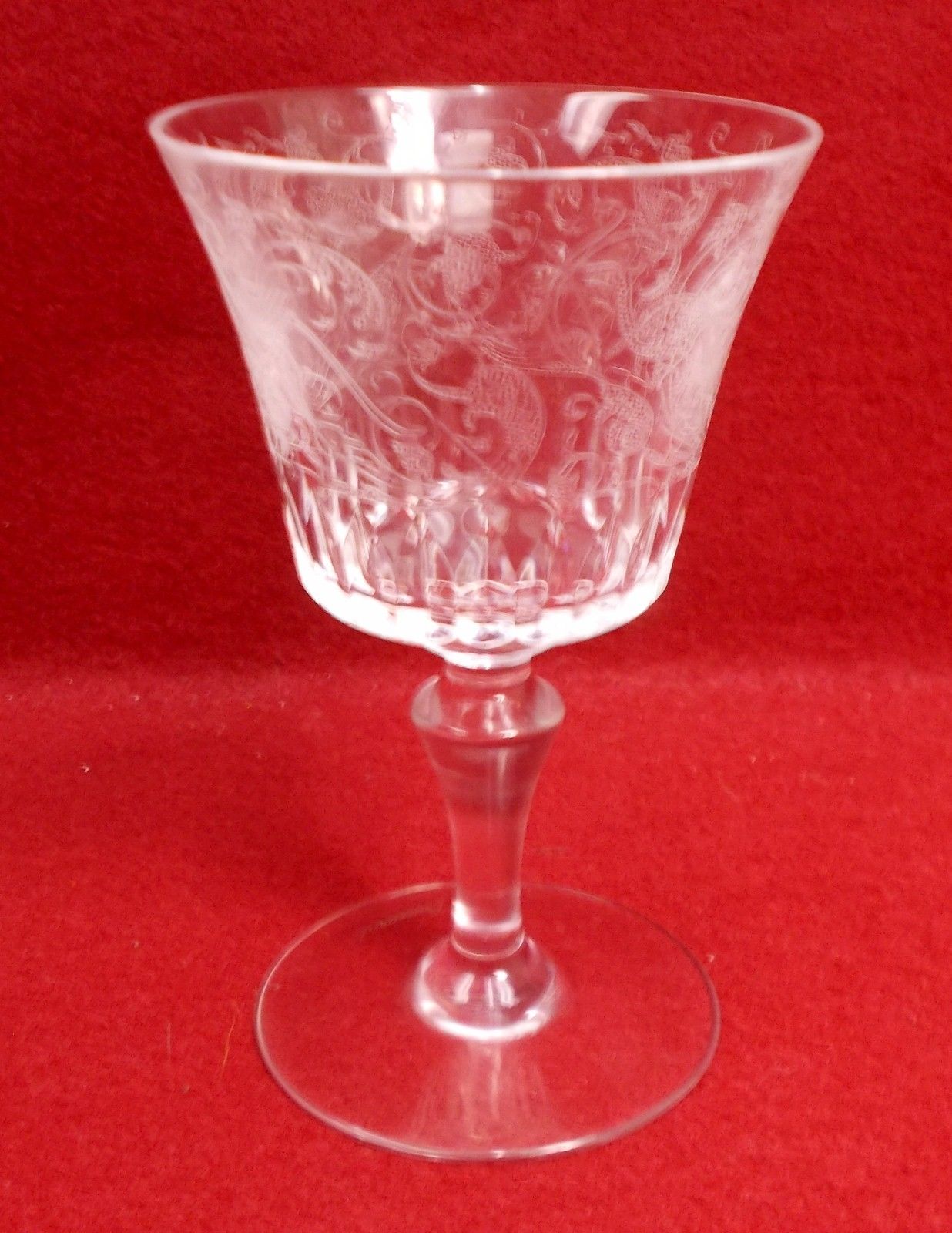 BACCARAT crystal PARME pattern Red Wine Glass/Goblet  5-1/2"