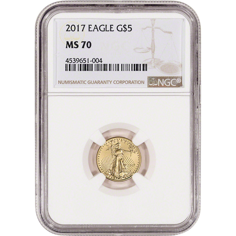 2017 American Gold Eagle (1/10 oz) $5 - NGC MS70