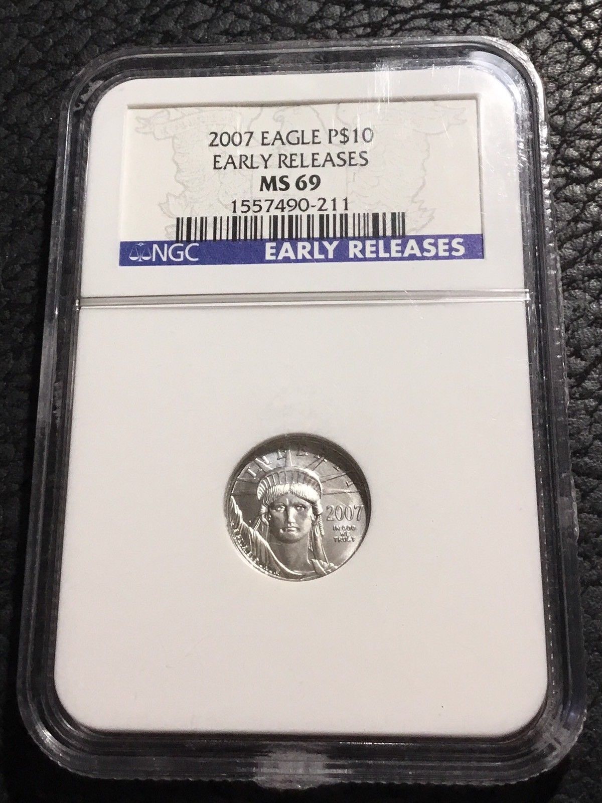 2007 Platinum .9995 $10 Eagle 1/10 Oz  - NGC MS69 - EARLY RELEASES - INV#5513