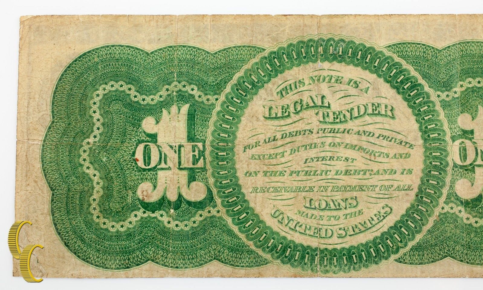 Series 1862 $1 US Legal Tender Large Size Note (Fine, F Condition)