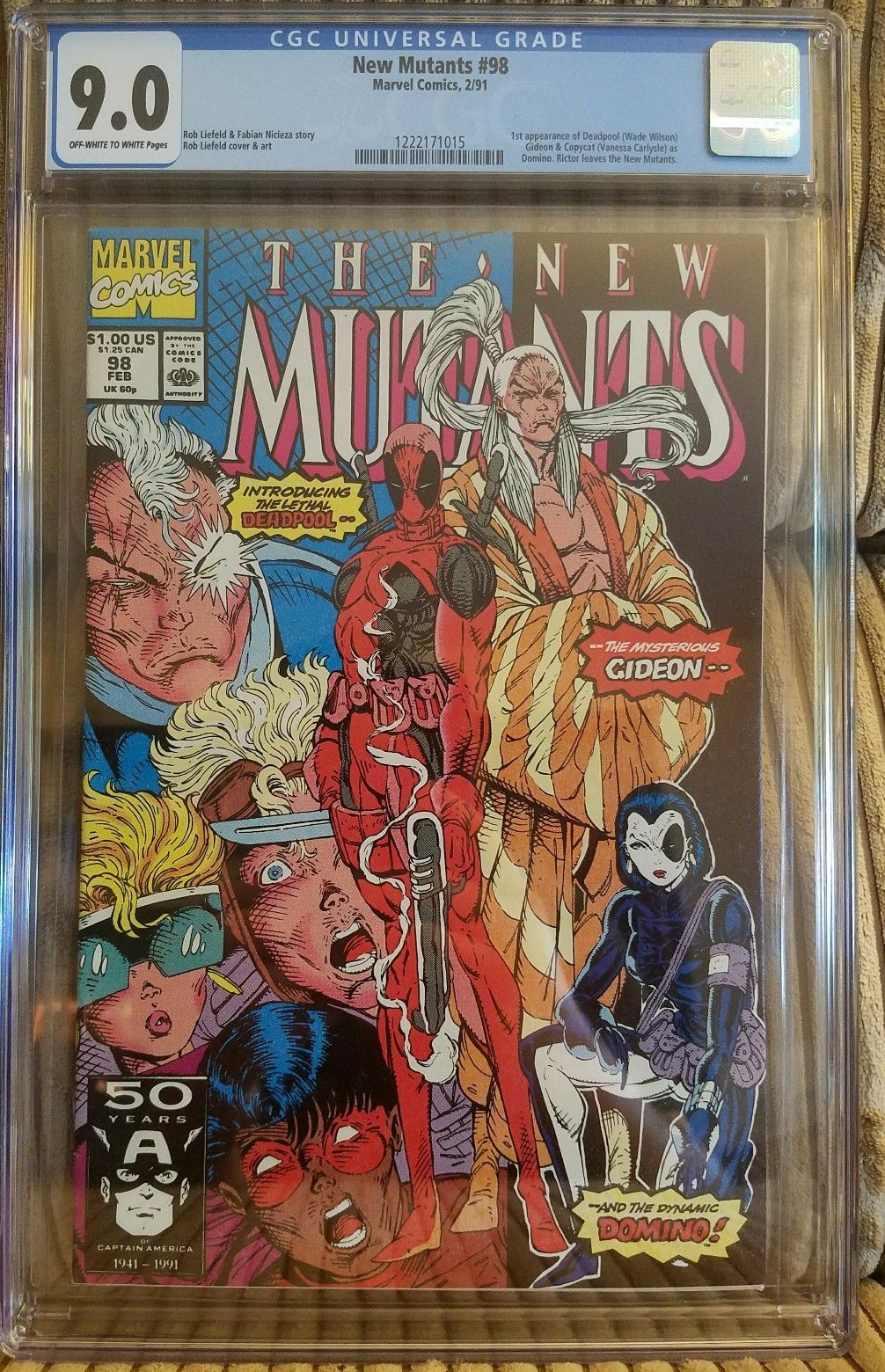 The New Mutants #98 (Feb 1991, Marvel) 1st Deadpool CGC 9.0 VF/NM OW/W