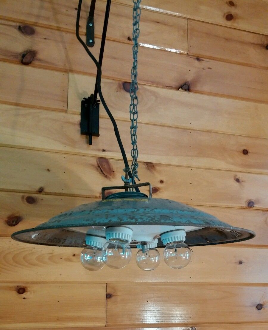 Antique Industrial hanging Ceiling light/Lamp, Mid Century Steam Punk, UFO Shape