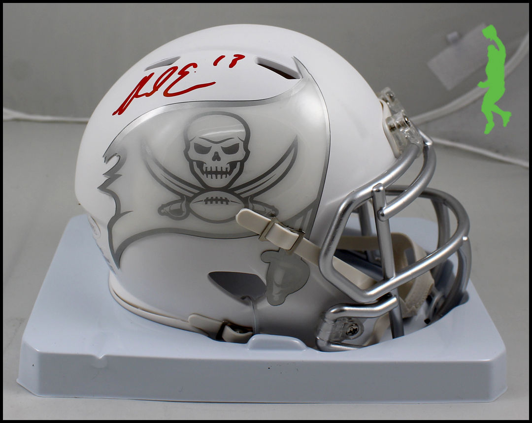 MIKE EVANS AUTOGRAPHED SIGNED  BUCCANEERS BUCS ICE FOOTBALL MINI HELMET JSA COA