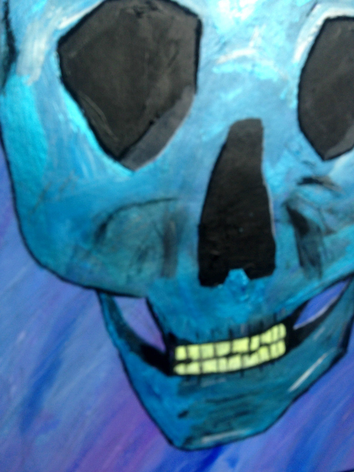 Skull Blue Acrylic Modern Painting 22x28 Original by Anthony Saldivar