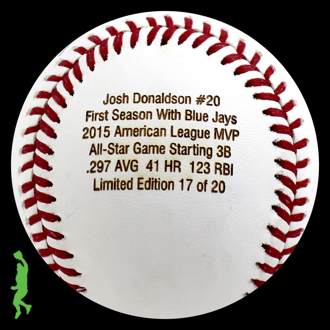 JOSH DONALDSON AUTOGRAPHED SIGNED 2015 AL MVP BASEBALL BALL BLUE JAYS JSA COA